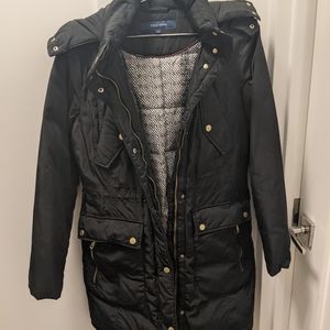 Cole Haan Black Winter Parka with Removable Hood